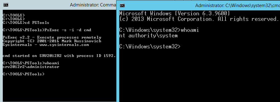 Windows Server services security. Interactive user account