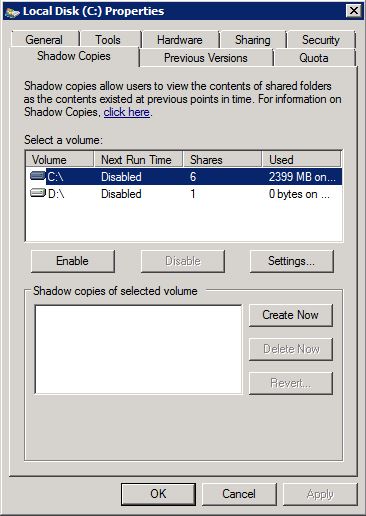 reduce System Volume Information folder size
